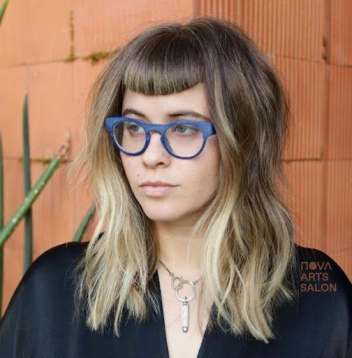 Ombre with Short Bangs