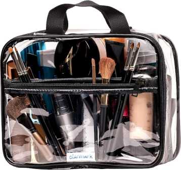 Perfectly packed transparent cosmetic bag