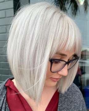 Short Blonde with Baby Bangs